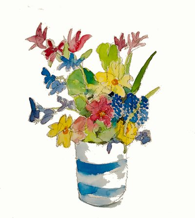 "Posy of flowers", 2020 (akvarelli) tekijältä Sarah Thompson-Engels