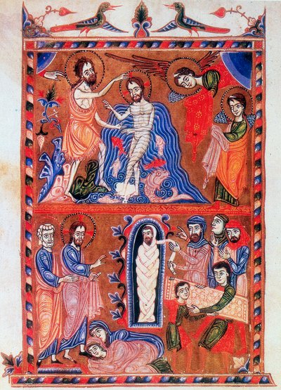 "Jeesuksen kaste ja Lasaruksen ylösnousemus", 1336 tekijältä Sargis Pidsak