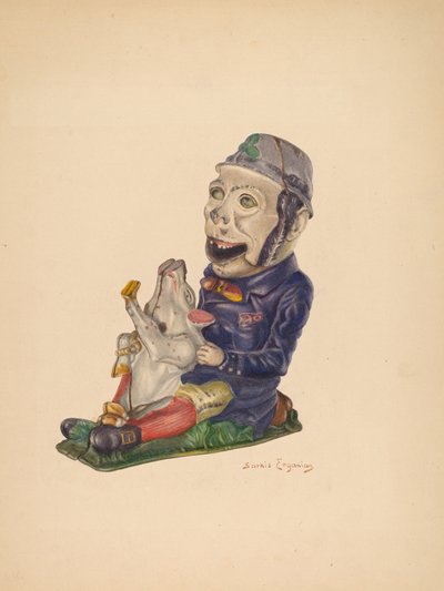 Toy Bank: Paddy and the Pig, c. 1938. tekijältä Sarkis Erganian