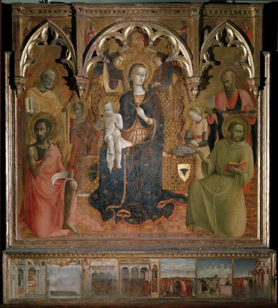 Lumen neitsyt polyyptyykki - tempera puulla tekijältä Sassetta (c.1392 1450)