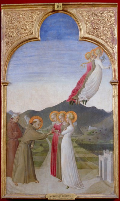 Pyhän Franciscus Assisilaisen mystinen häät, 1444 tekijältä Sassetta