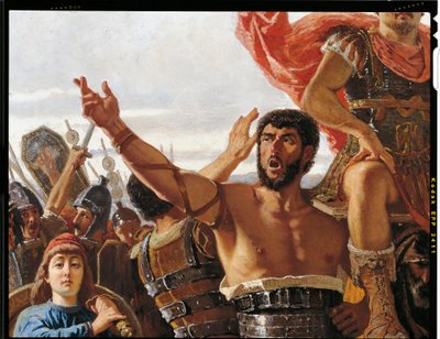 Marion voitto, yksityiskohta, Francesco Saverio Altamura (1822-1897), öljy kankaalle, 234x352 cm tekijältä Saverio Altamura