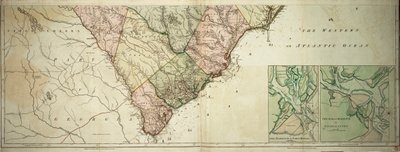 Karte von Nord- und Südkarolina von Sayer & Bennett