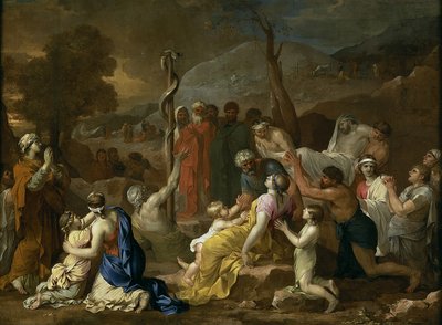 Mooses ja jyrkkä käärme, 1653-1654 tekijältä Sébastien Bourdon