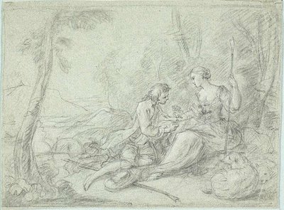 Paimen ja paimentolainen tekijältä Sébastien Le Clerc the Younger