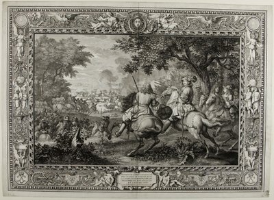 Espanjan armeijan tappio kuningas Ludvig XIV:n joukkojen toimesta Bruggen kanavan lähellä 1667 tekijältä Sébastien Le Clerc the elder