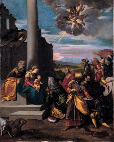 Maagien palvonta, 1575-1580 tekijältä Sigismondo Scarsellino