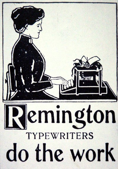 Remington-kirjoituskoneiden mainos tekijältä School American