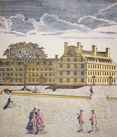 Harvard College, Cambridge, Massachusetts n. 1740 (väri litho) tekijältä School American