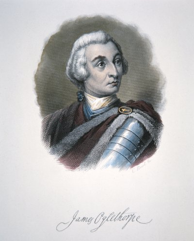 James Edward Oglethorpe (väri litho) tekijältä School American