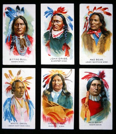 Kuusi merkittävää Sioux-johtajaa (väri litho) tekijältä School American