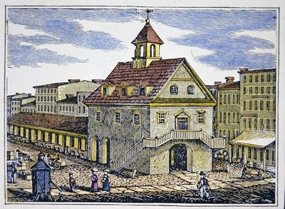 Philadelphian vanha oikeustalo (väri litho) tekijältä School American