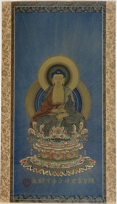 Maalaus silkille - AMITABHA jumalallinen boudisti. tekijältä School Asian