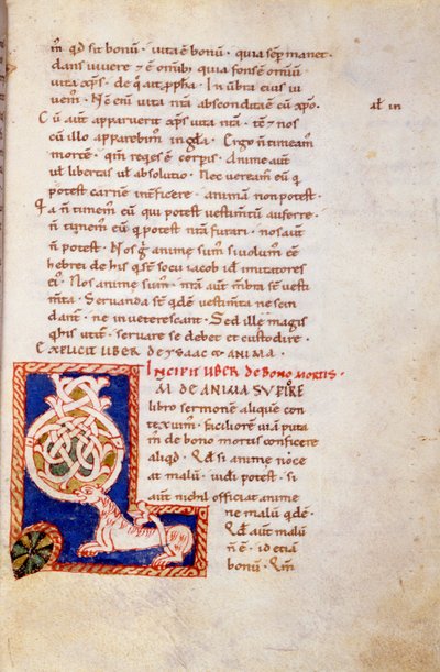 Pienoismalli Vanhan testamentin sivu. 13. vuosisadalla. Carolingian oli. Trivulziana-kirjasto, Milano. tekijältä School Carolingian