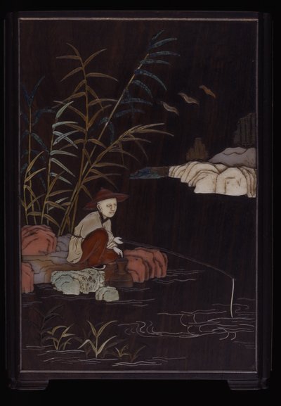 Brushpot with Scenes of Country Pursuits (erilaisia upotteita zitaanipuusta) tekijältä School Chinese