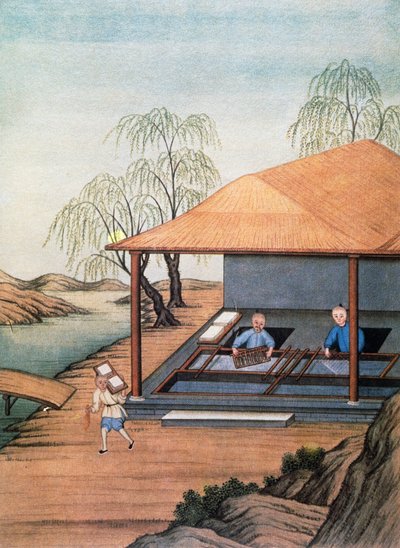 Vanha paperitehdas, väripainatus, Kiina tekijältä School Chinese