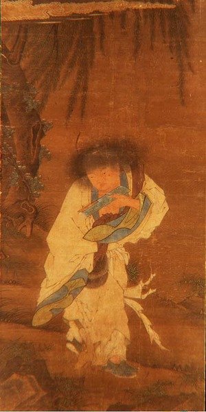 Kuolematon Han Shan (muste ja väri silkillä) tekijältä School Chinese