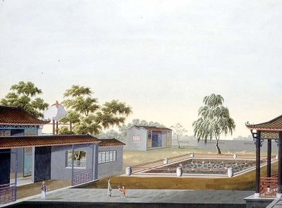 Walled Garden, n. 1820-40 (akvarelli paperille) tekijältä School Chinese