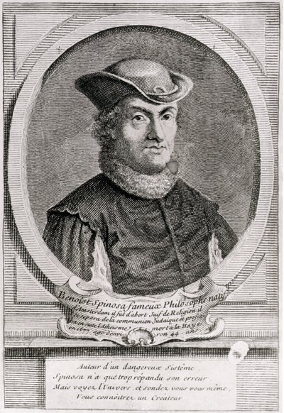Muotokuva Baruch tai Benedict Spinozasta (1632-77), hollantilainen filosofi (kaiverrus). tekijältä School Dutch