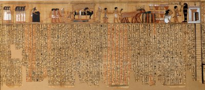 Egyptiläinen antiquit: Kuolleiden kirja, Nebqedin papyrus. Noin 1400-1350 eaa. 18. dynastia. Thebesta. Aurinko 6,3 m Pariisi, Musee du Louvre tekijältä School Egyptian