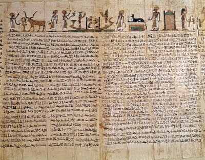 Egyptin antiikki: Kuolleiden kirjan papyrus. Matala epoque. Pariisi, Musee du Louvre - Egyptin antiikin: Kuolleiden kirjan papyrus. Myöhäinen kausi, Louvre-museo, Pariisi tekijältä School Egyptian