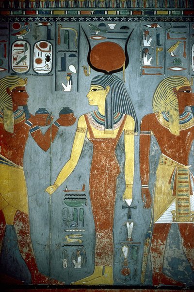 Luxor, Thebes: Horemhebin (-1343 - -1314), egyptiläisen faaraon hauta, jossa näkyy jumalatar Isis. tekijältä School Egyptian