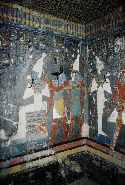 Luxor, Thebes: Horemhebin (-1343 - -1314), egyptiläisen faaraon hauta, jossa näkyy jumalatar Isis. tekijältä School Egyptian