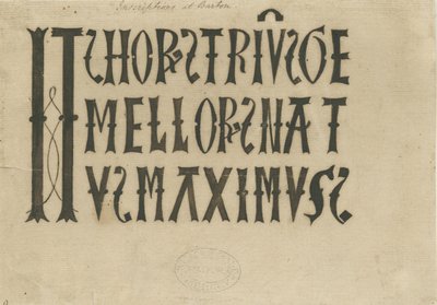 Barton Under Needwood Church - kirjoitus: mustefaksimile ja [?1700-luku] (piirustus) tekijältä School English