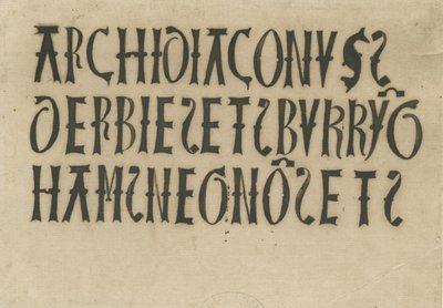 Barton Under Needwood Church - kirjoitukset: muste faksimile, nd [?18th Century] (piirustus) tekijältä School English