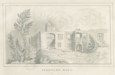 Biddulph Hall (vanha): lyijykynäpiirros, nd [?1830-luku] (piirustus) tekijältä School English