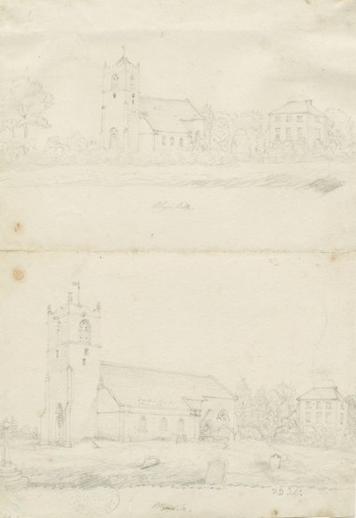Blymhillin kirkko: lyijykynäpiirrokset, nd [1797] (piirustus) tekijältä School English