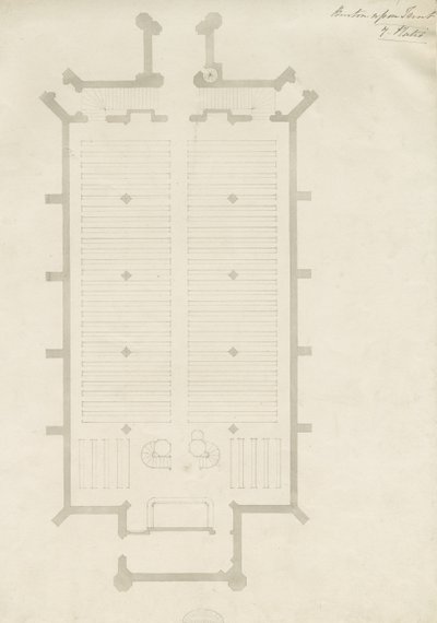 Burton-upon-Trent - Holy Trinity Church: piirustus, nd [?1820-luku] (piirustus) tekijältä School English