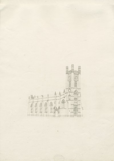 Burton-upon-Trent - Holy Trinity Church: piirustus, nd [?1820-luku] (piirustus) tekijältä School English