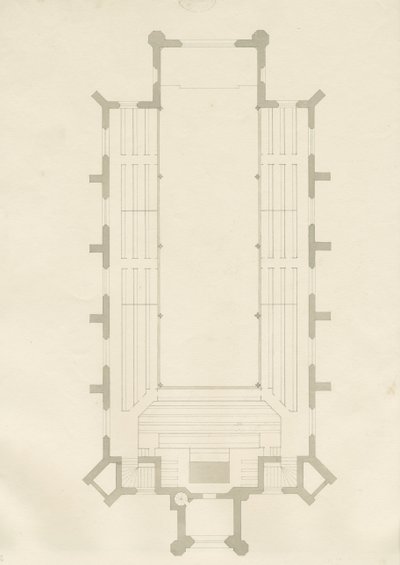 Burton-upon-Trent - Holy Trinity Church: piirustus, nd [?1820-luku] (piirustus) tekijältä School English
