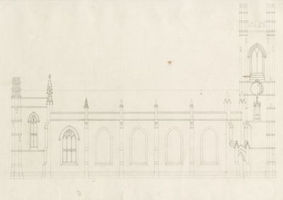 Burton-upon-Trent - Holy Trinity Church: piirustus, nd [?1820-luku] (piirustus) tekijältä School English