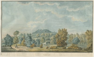 Linnakirkko - Castle Hill: akvarellimaalaus ja [1700-luvulla] (maalaus) tekijältä School English
