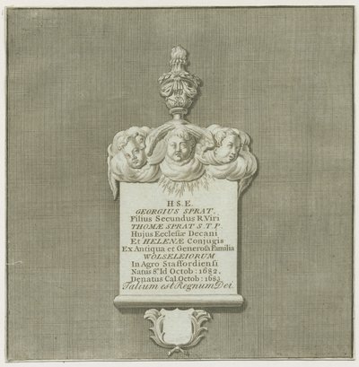 Colwich - George Spratin seinämuistomerkki: kaiverrus ja [?1800-luku]. (Tulosta) tekijältä School English
