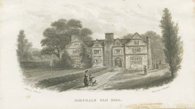 Dimsdale Old Hall: kaiverrus (vinjetti ja [?1800-luku] (painettu) tekijältä School English