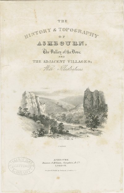 Dovedale - maisema: litografia (vinjetti ja [?1800-luku] (painettu) tekijältä School English