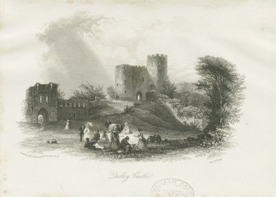 Dudley Castle - The Keep: teräskaiverrus (vinjetoitu), nd [c 1841] (painettu) tekijältä School English