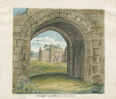 Dudley Castle - The Keep: akvarellipiirros, nd [?1800-luku] (maalaus) tekijältä School English