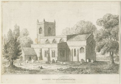 Hanburyn kirkko: etsaus, nd [c 1800] (painettu) tekijältä School English