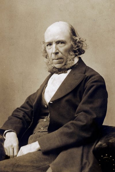 Herbert Spencer, c. 1890 (m/w valokuva) tekijältä School English