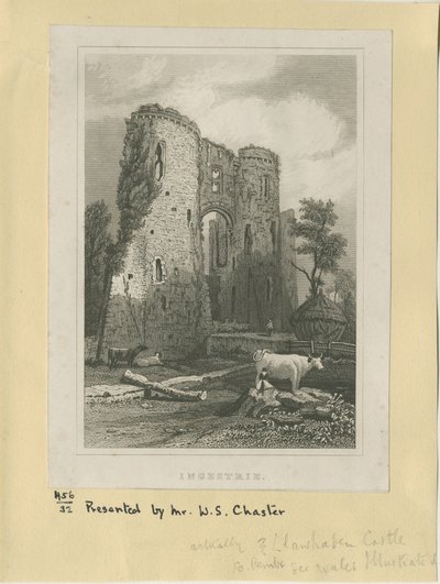 Ingestre - linna: teräskaiverrus ja [?1800-luku] (tulostus) tekijältä School English