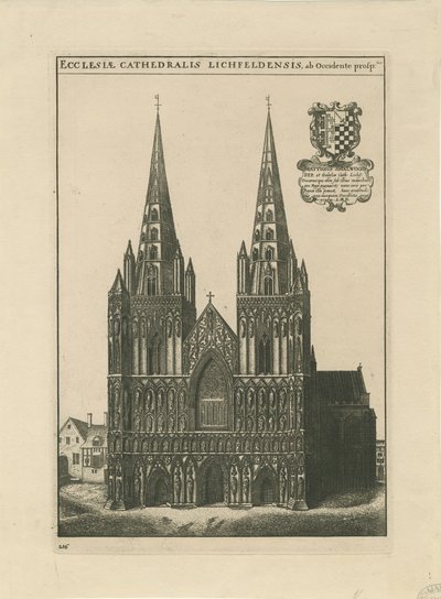Lichfield Cathedral - West Front: kaiverrus ja [?1600-luvun loppu] (tulostus) tekijältä School English