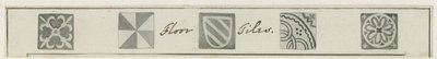 Mavesyn Ridware - Lattialaatat Mavesyn Mortuary Chapelissa: seepiapiirros, nd [?1700-luvun lopulla] (piirustus) tekijältä School English