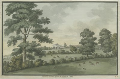 Needwood - Brickley Lodge: akvarellimaalaus ja [c 1786] (maalaus) tekijältä School English