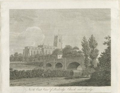 Penkridge Town - kirkko ja silta: kaiverrus, nd [1700-luvun lopulla] (painettu) tekijältä School English