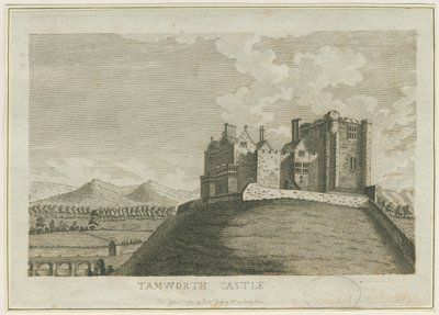 Tamworth Castle: kaiverrus, nd [c 1788] (painettu) tekijältä School English