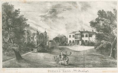 Tixall Hall and Gatehouse: litografia, nd [c 1833] (painettu) tekijältä School English